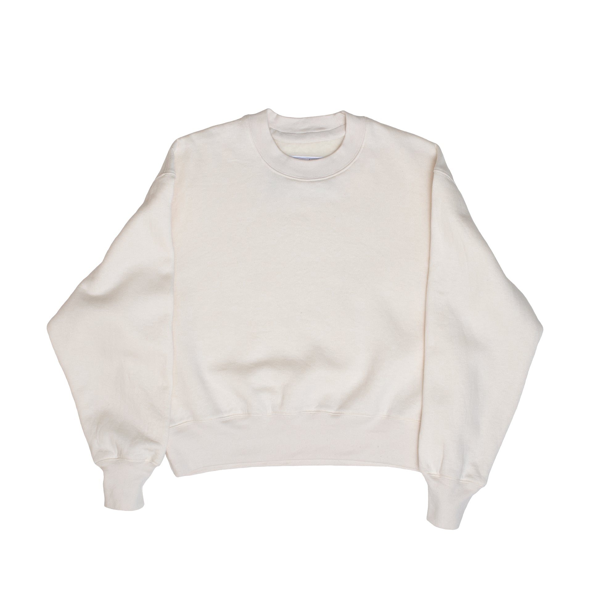 Women's Cropped Ring Neck Sweatshirt, Natural