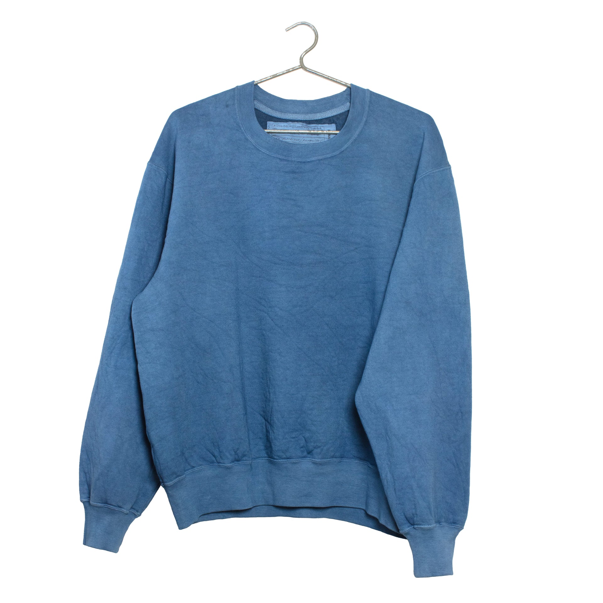 Ring-Neck Sweatshirt Hand-dyed Indigo