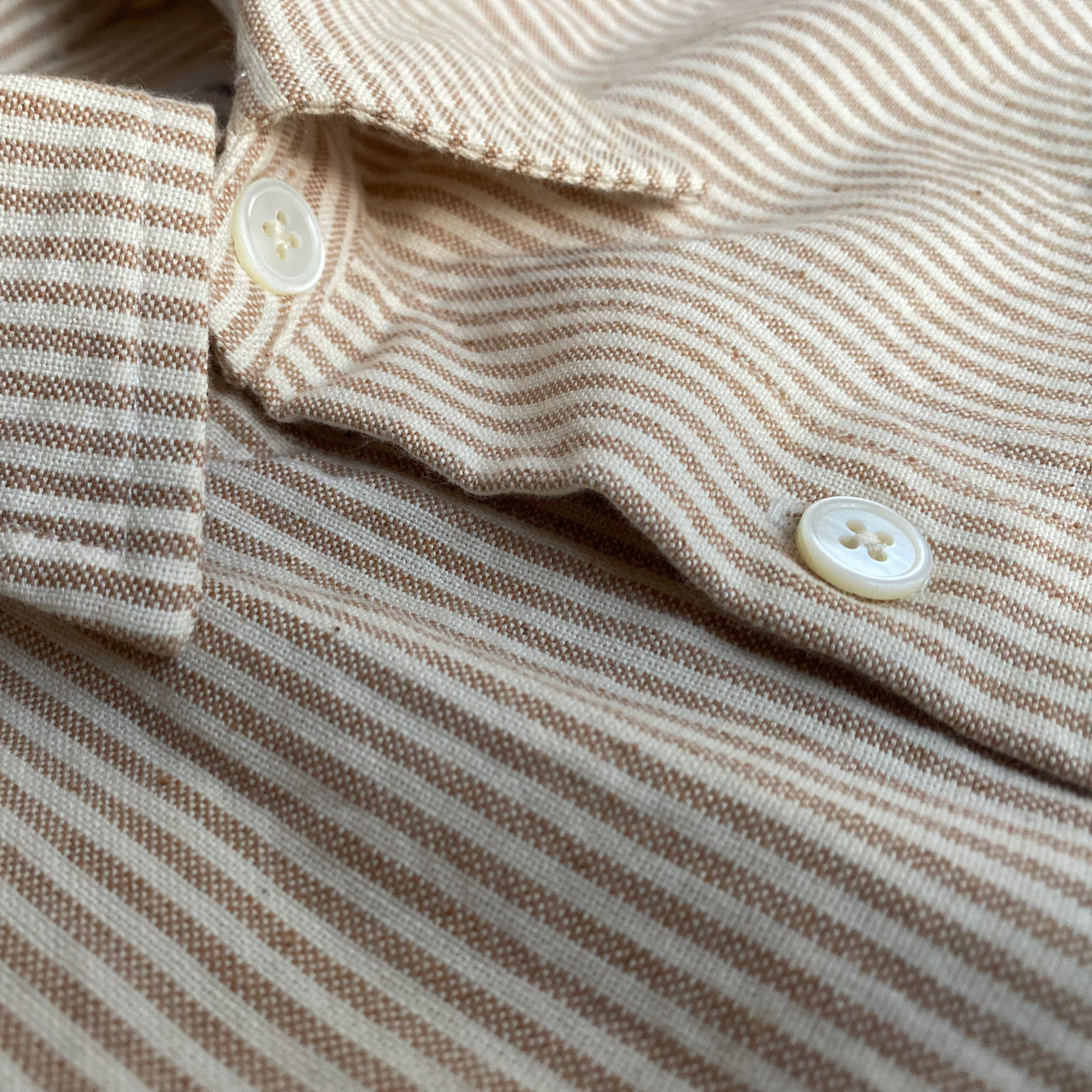 Curved Hem Shirt "2" FoxFibre® Oxford Stripe