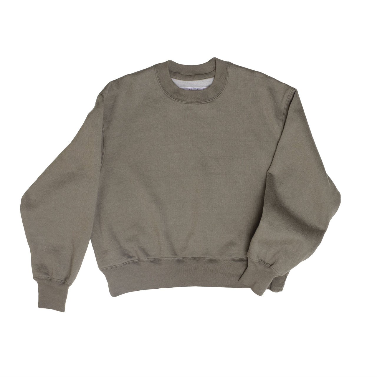 Cropped Ring Neck Sweatshirt, Lichen