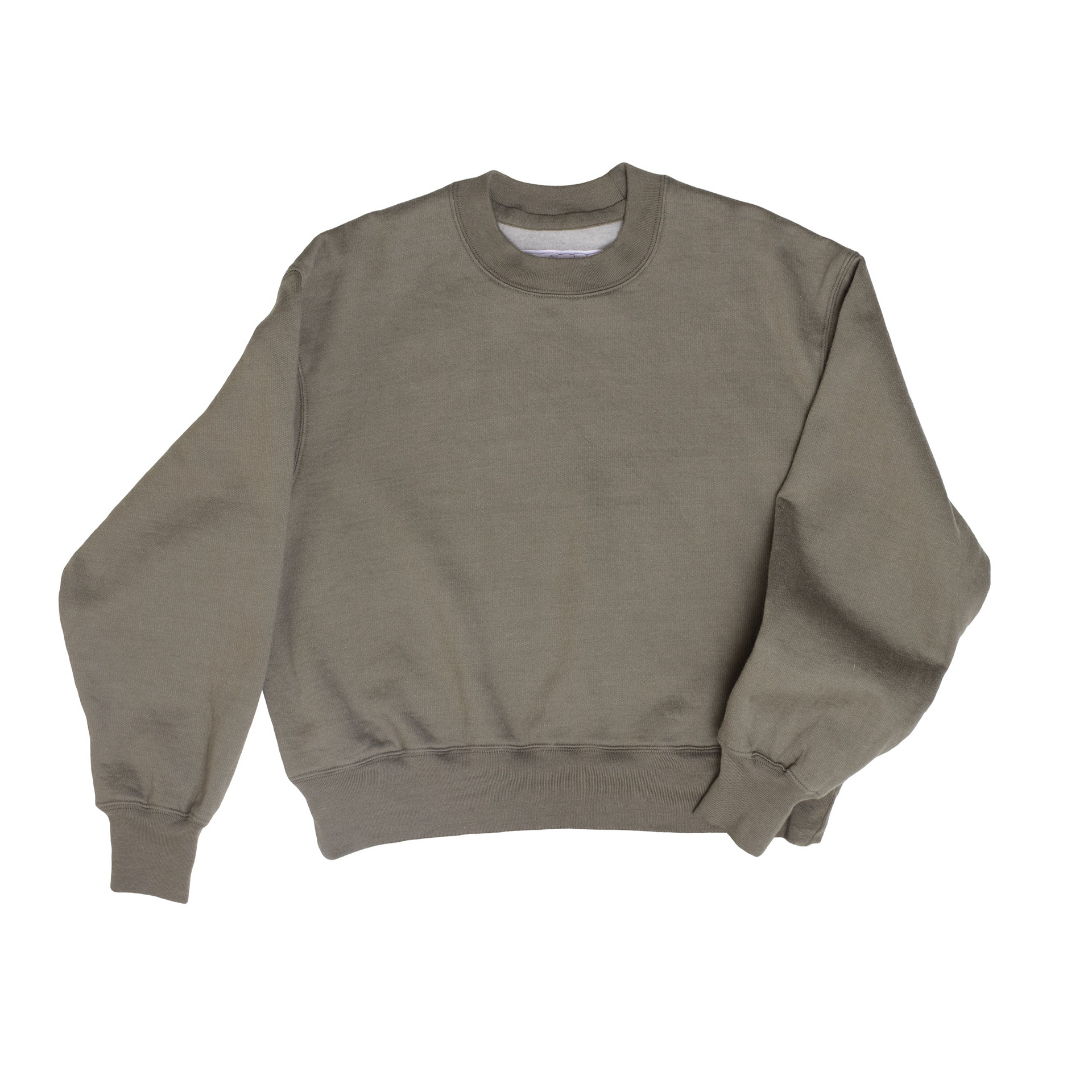 Cropped Ring Neck Sweatshirt, Lichen