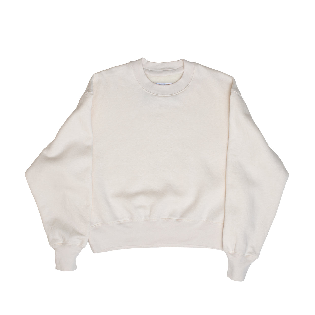 Cropped Ring Neck Sweatshirt, Natural