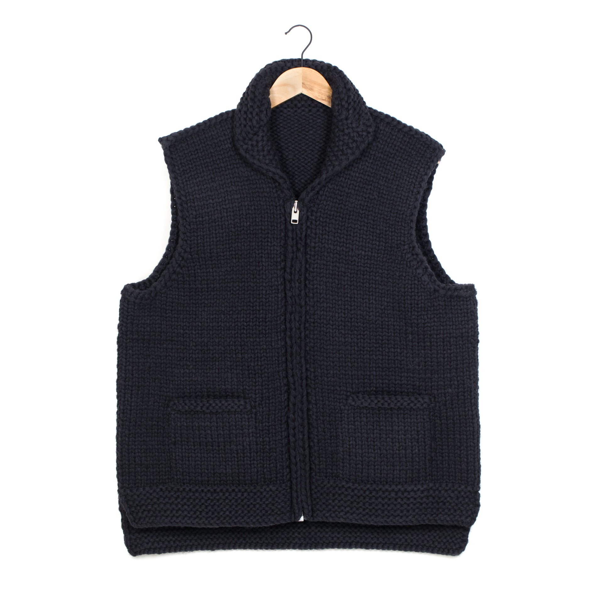 Hand Knit Vest, Kettle Black